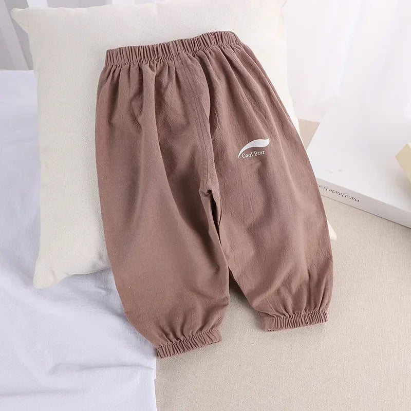 Pantalón infantil de algodón y lino