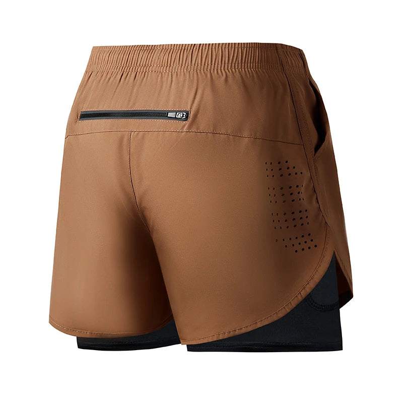 Pantalón corto de running doble capa para hombre