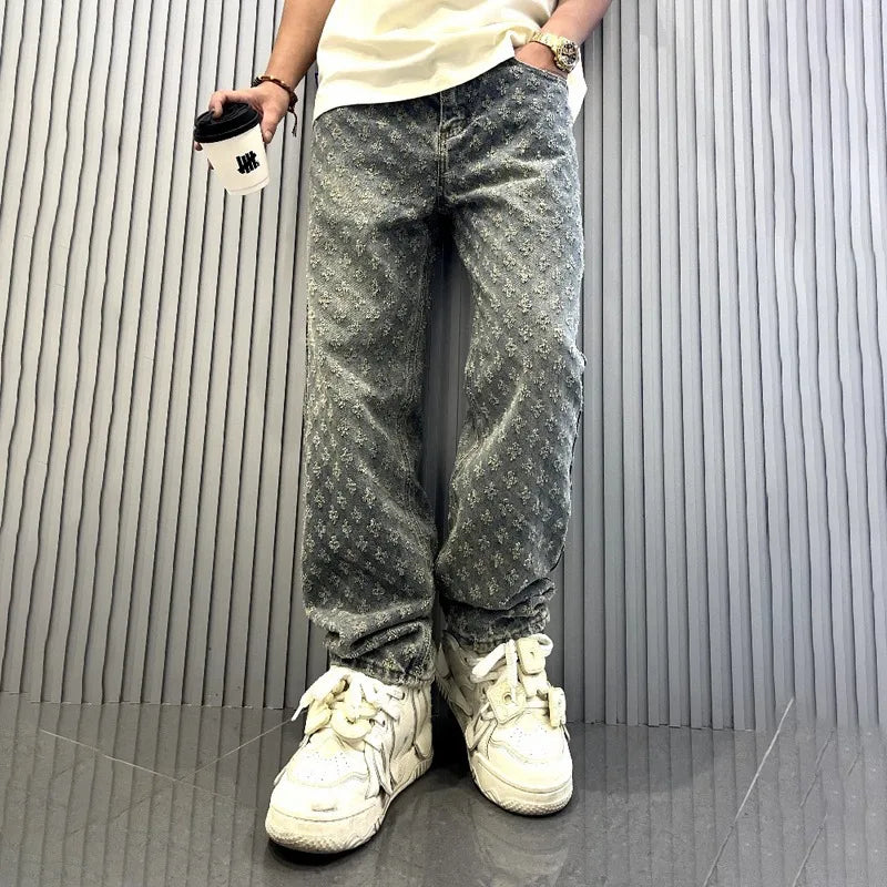 Vaquero baggy Gris jacquard