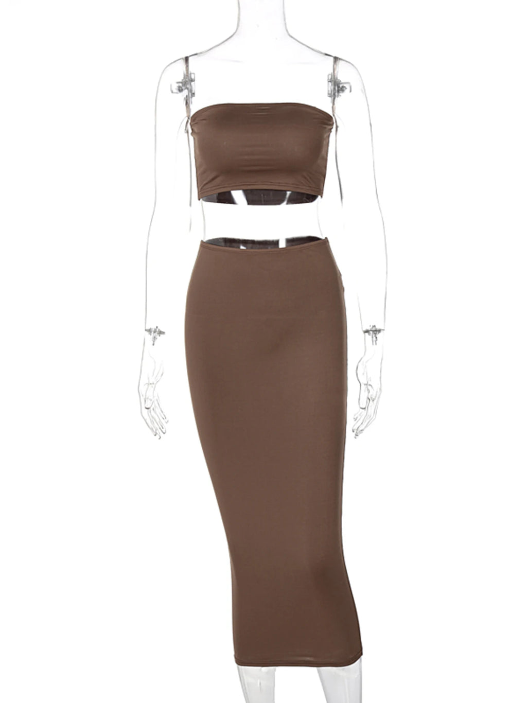 Conjunto de top palabra de honor y falda midi