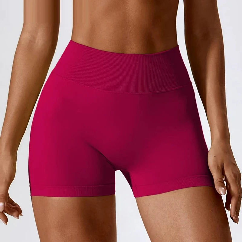 Pantalón corto deportivo de cintura alta con efecto realce