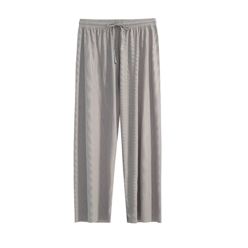 Pantalón ancho tobillero con cintura elástica