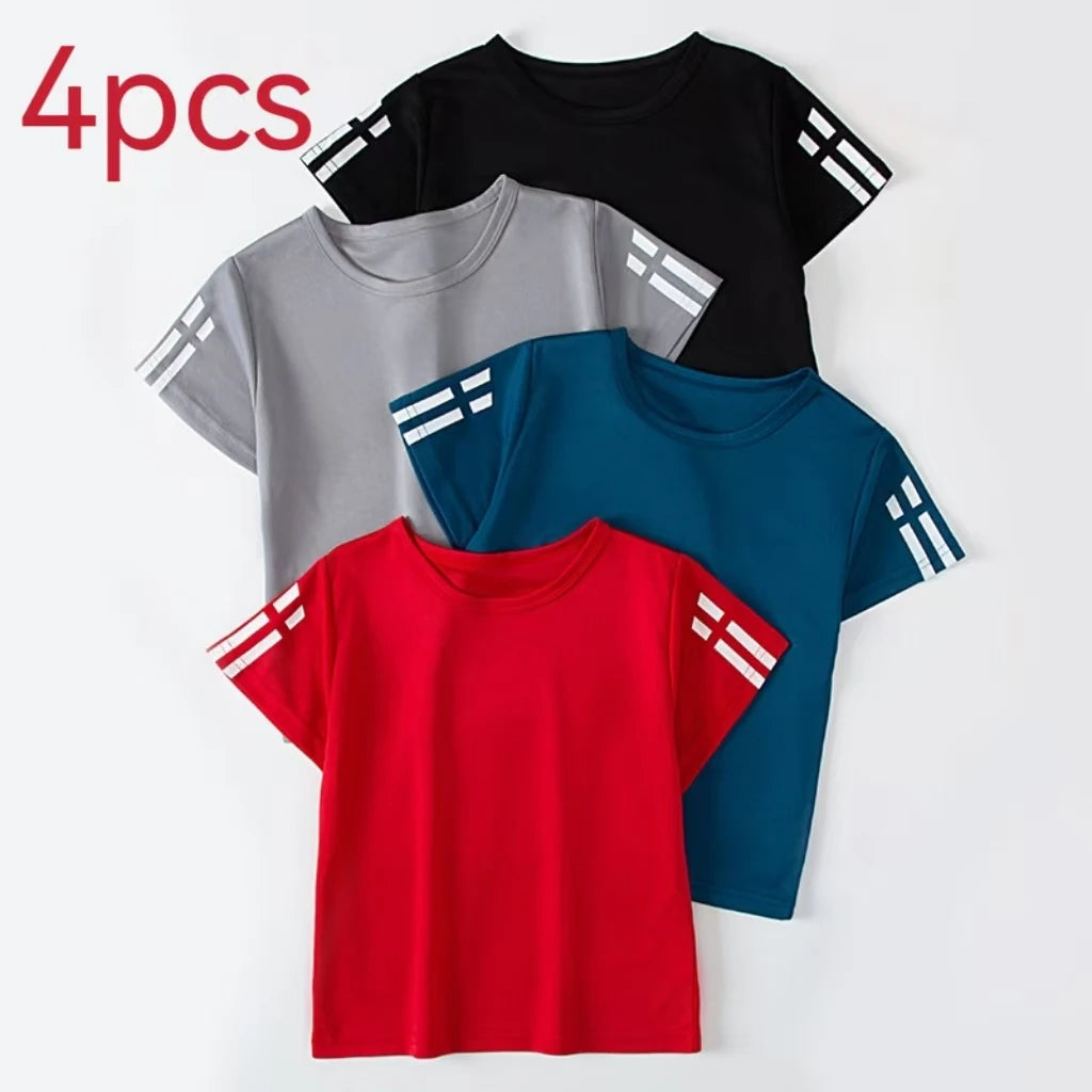 Camisetas deportivas infantiles de secado rápido (1 o 4 uds)