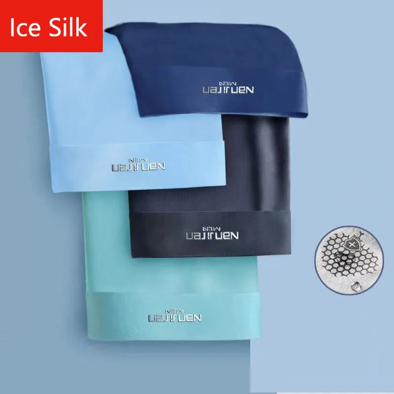 Pack de 4 calzoncillos bóxer de seda fría para hombre