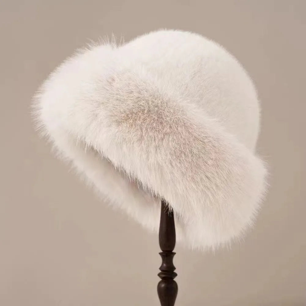 Gorro de pescador de pelo esponjoso para mujer