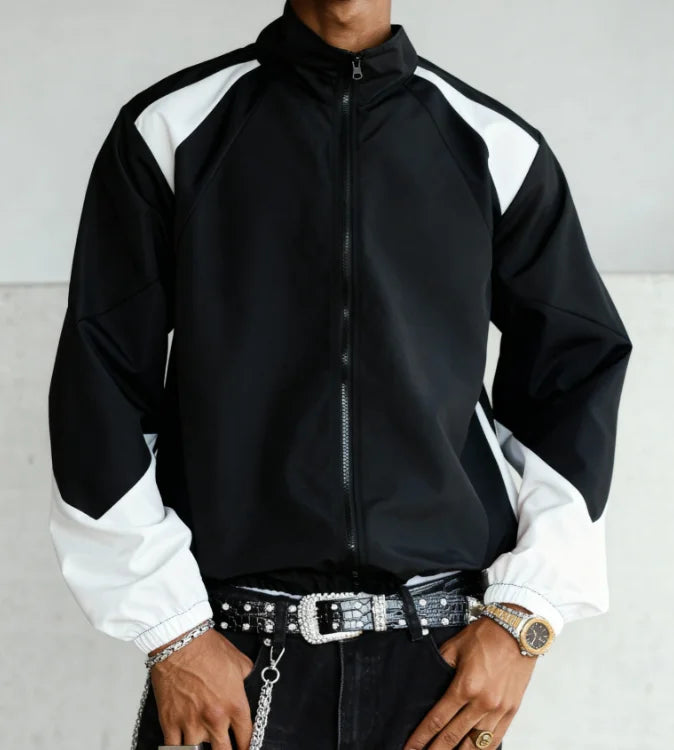 Chaqueta ligera cortavientos bicolor para hombre