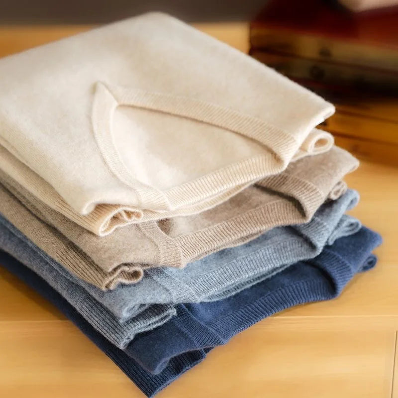 Jersey grueso de cuello pico para hombre