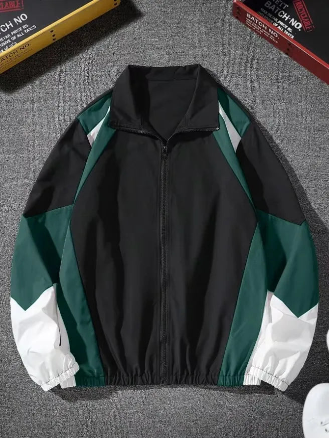 Chaqueta ligera cortavientos bicolor para hombre