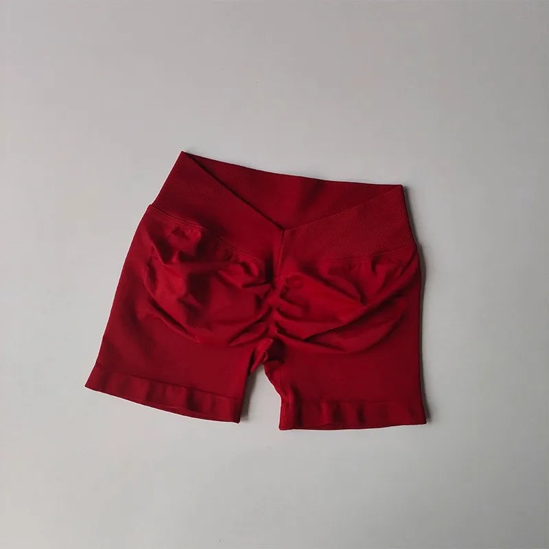 Pantalón corto deportivo de cintura alta con efecto realce