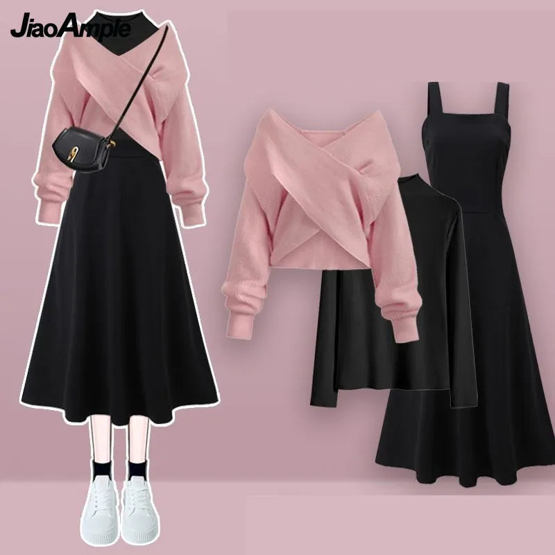 Conjunto elegante de jersey y vestido