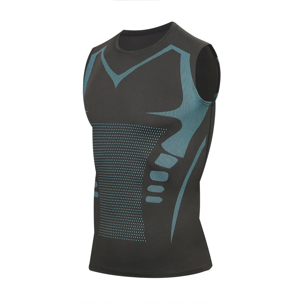 Camiseta de compresión sin mangas para hombre