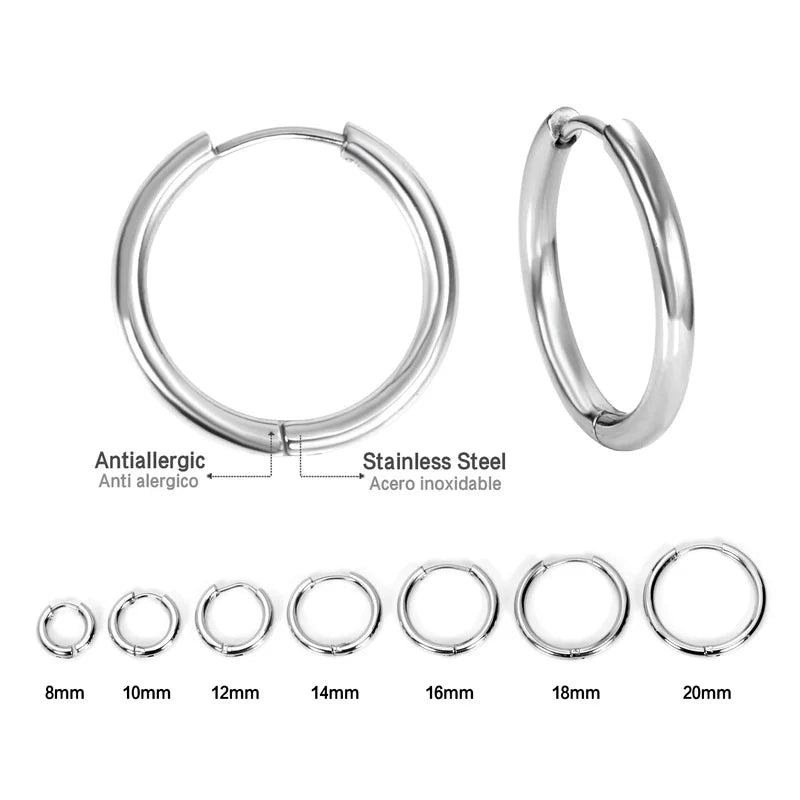 Pendientes de aro de acero inoxidable