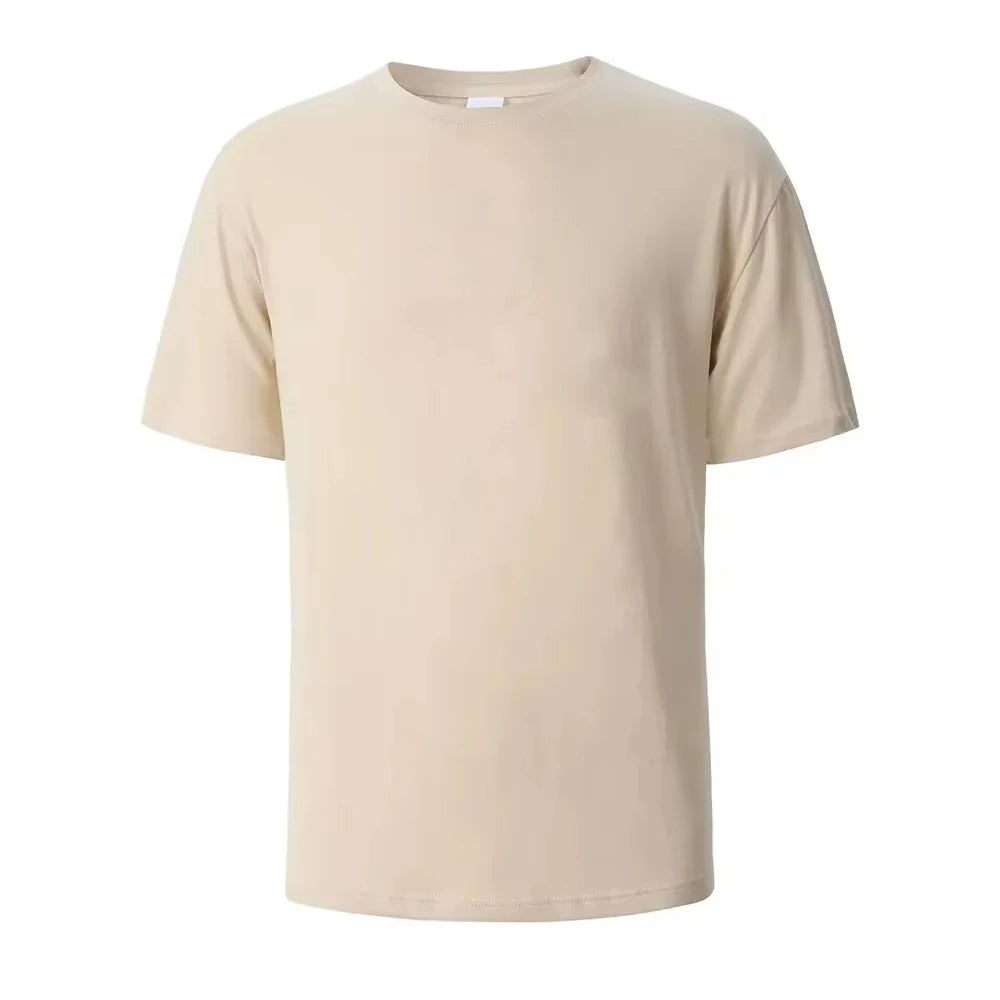 Camiseta blanca de algodón grueso para hombre