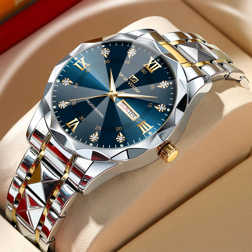 Reloj luminoso con doble calendario para hombre