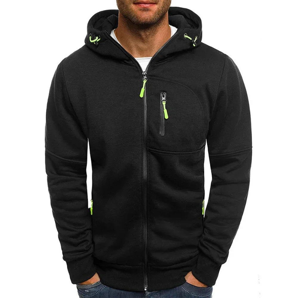 Sudadera con capucha y detalle de cremallera para hombre
