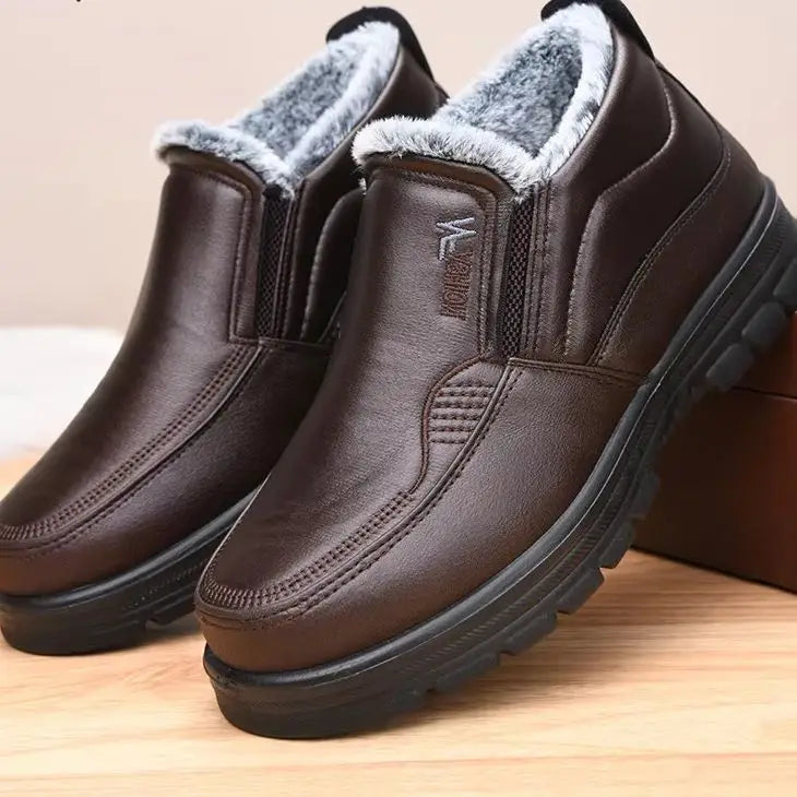 Botas de piel impermeables con forro para hombre