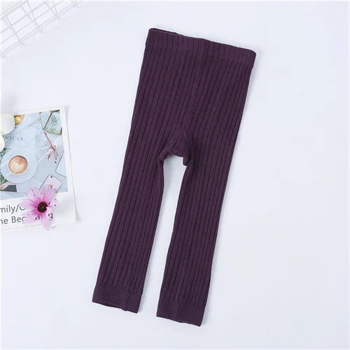 Leggings de punto lisos para niña
