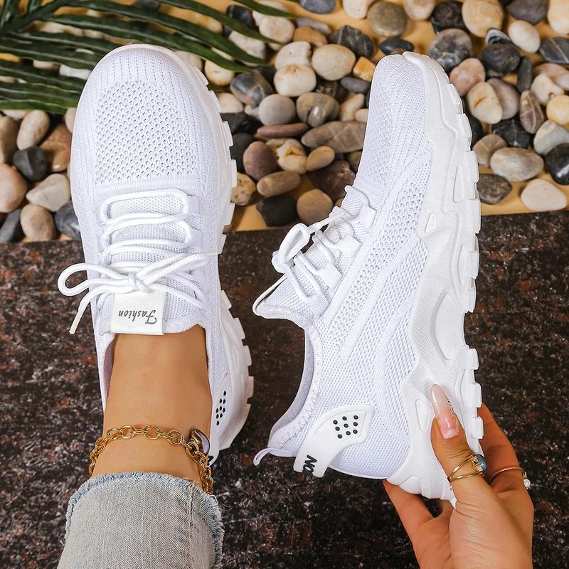 Zapatillas dad de plataforma con malla transpirable para mujer
