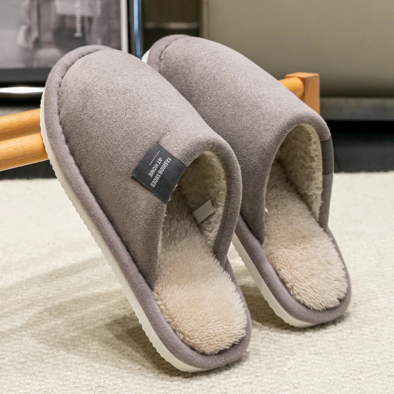 Zapatillas de casa cálidas antideslizantes para hombre