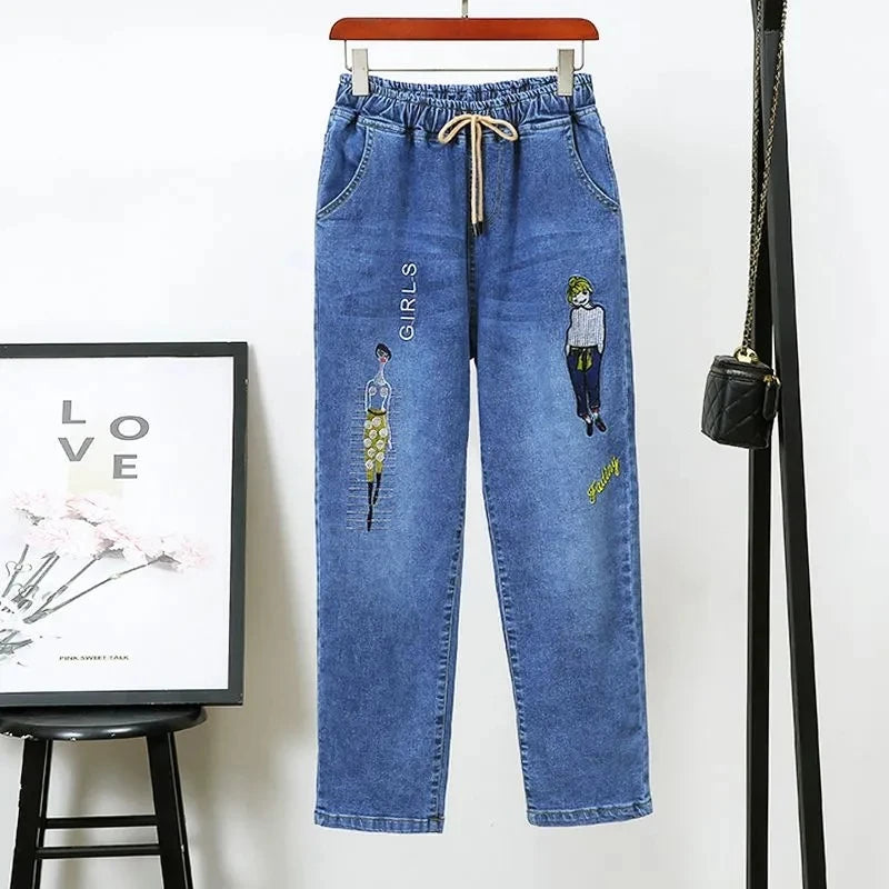 Vaqueros rectos con cintura elástica (hasta 5XL)