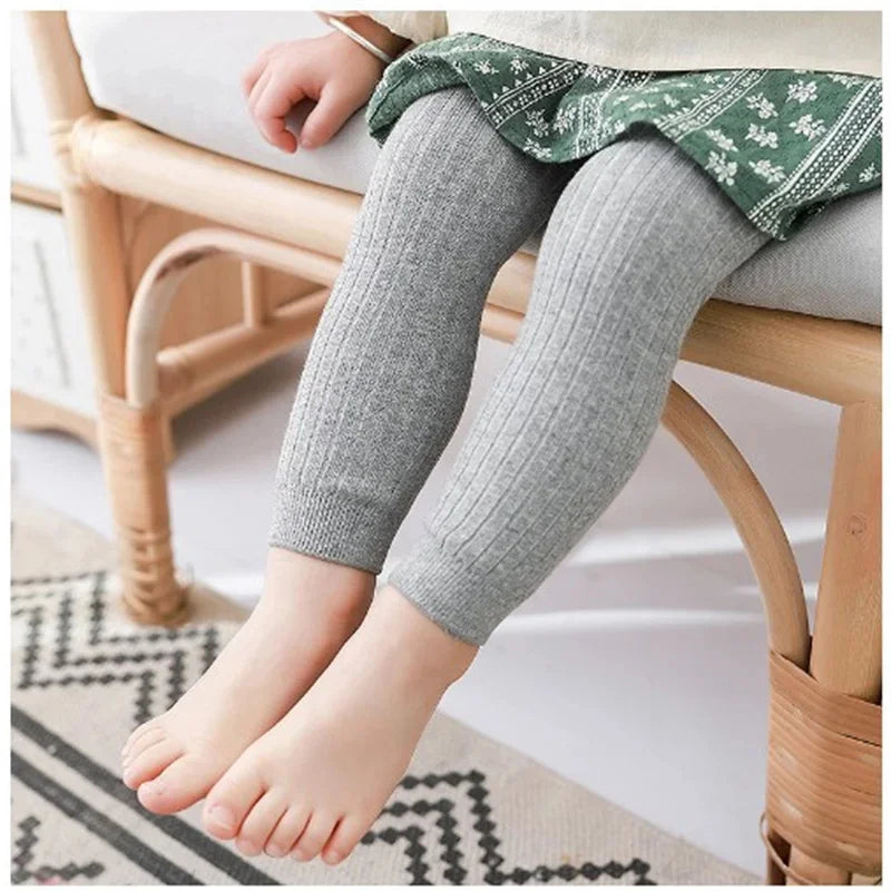 Leggings de punto lisos para niña
