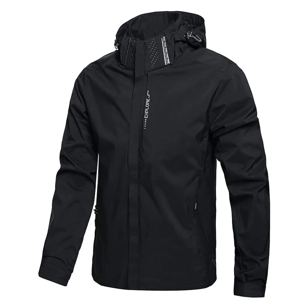 Chaqueta impermeable ligera con capucha para hombre