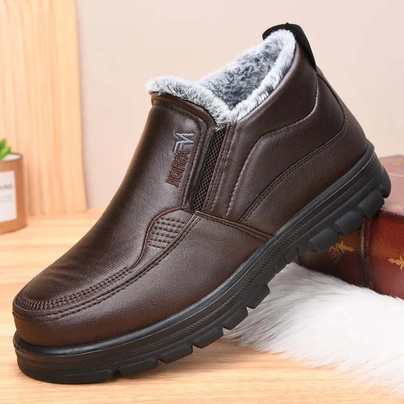 Botas de piel impermeables con forro para hombre