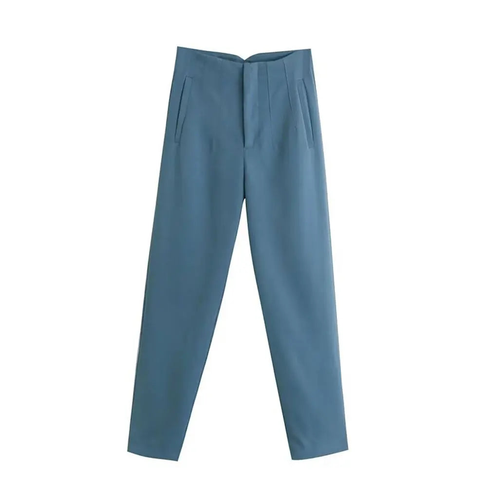 Pantalón de tiro alto básico en colores