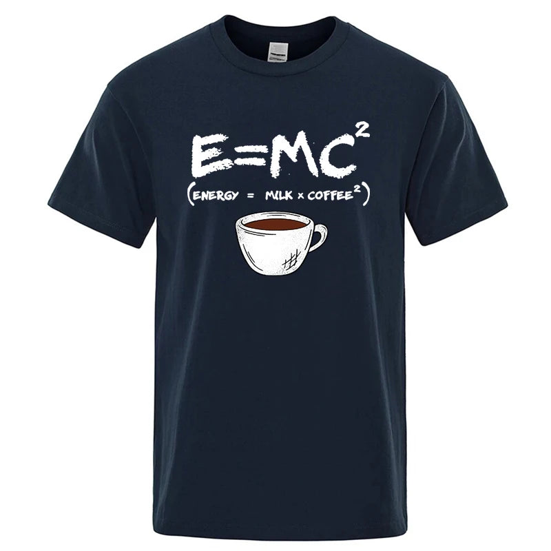 Camiseta divertida "Energy = Milk + Coffee" para hombre