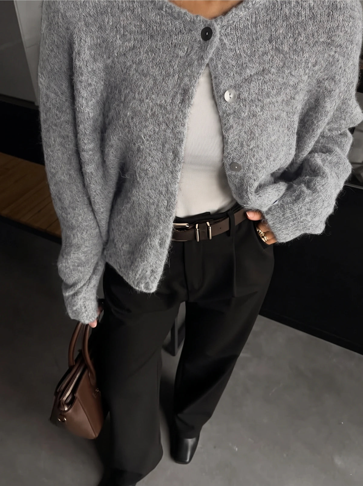 Cárdigan elegante de punto con botones