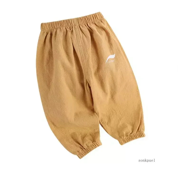 Pantalón infantil de algodón y lino