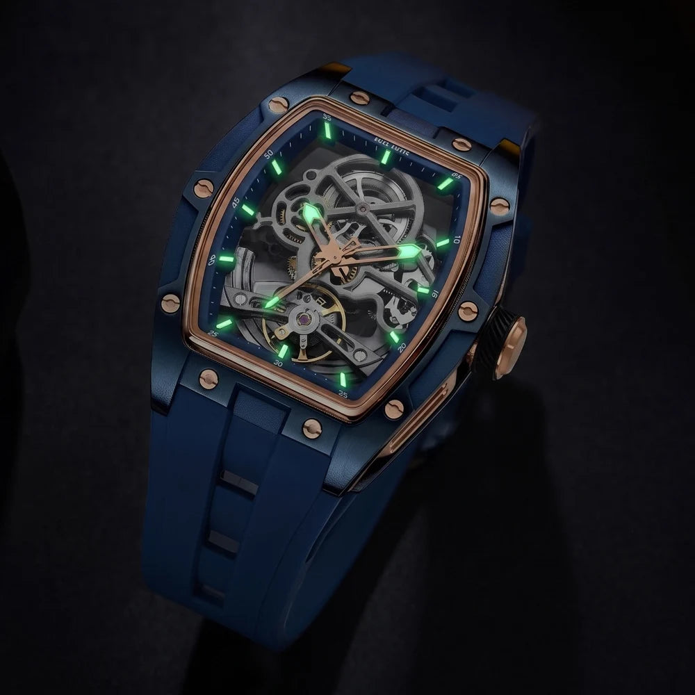 Reloj automático MEGIR esqueleto tonneau
