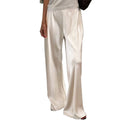 Pantalón ancho de satén con cintura elástica