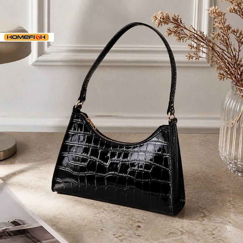 Bolso de hombro efecto cocodrilo