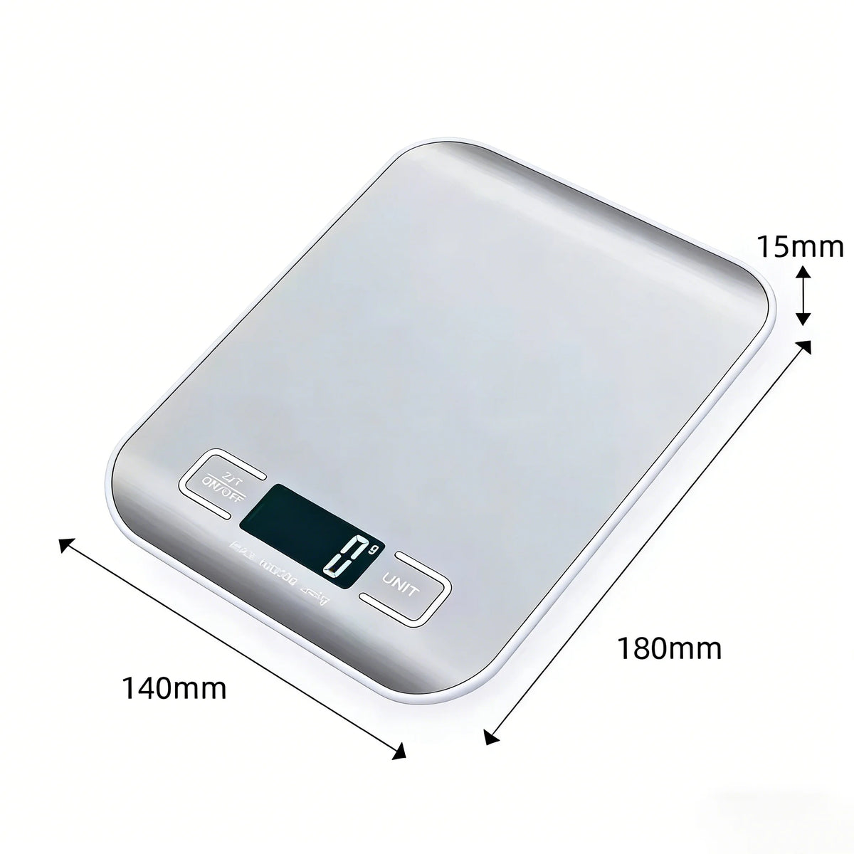 Báscula digital de cocina (hasta 10 kg, precisión 1 g)