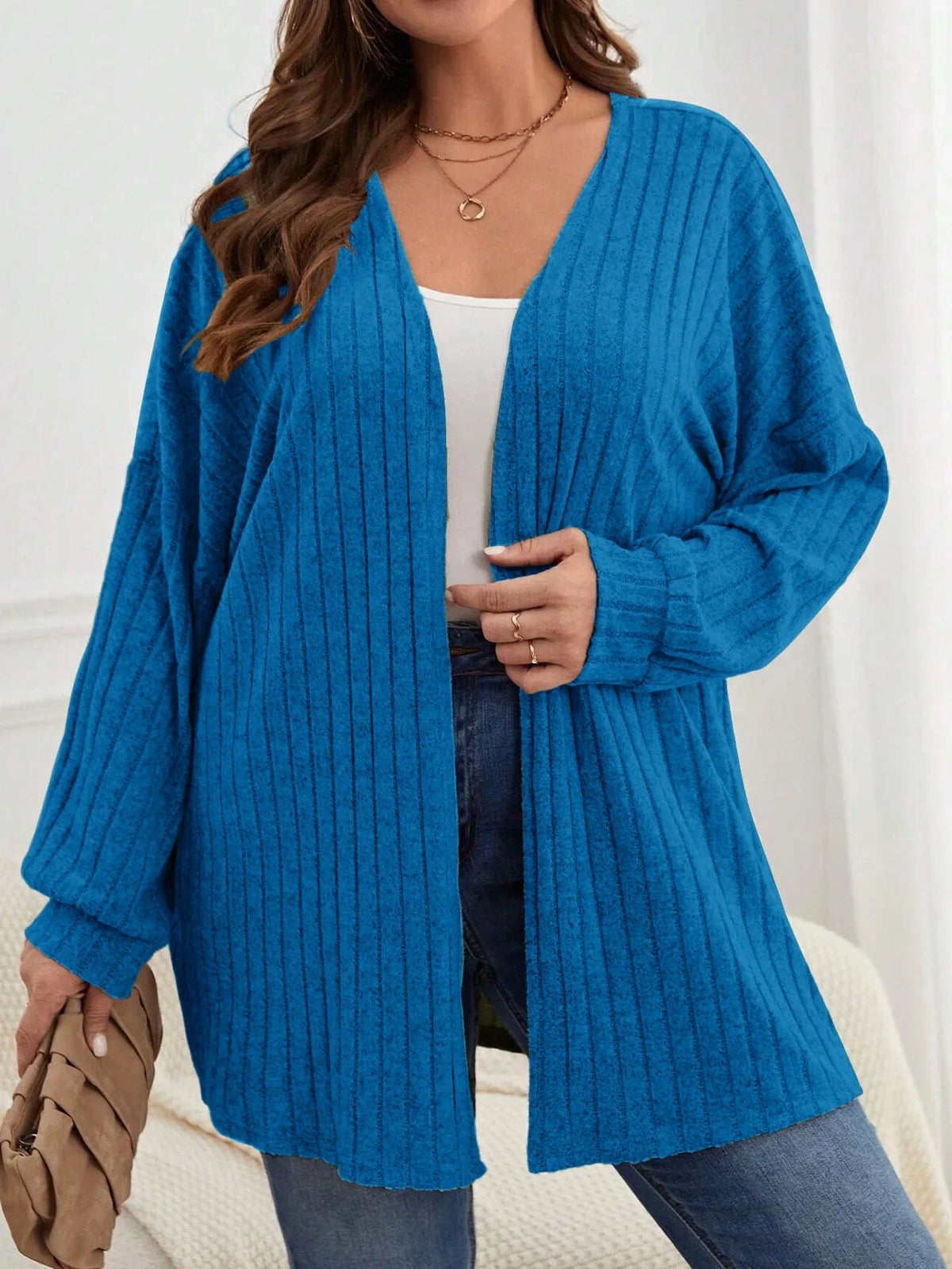 Cárdigan holgado de punto para mujer (1XL a 5XL)