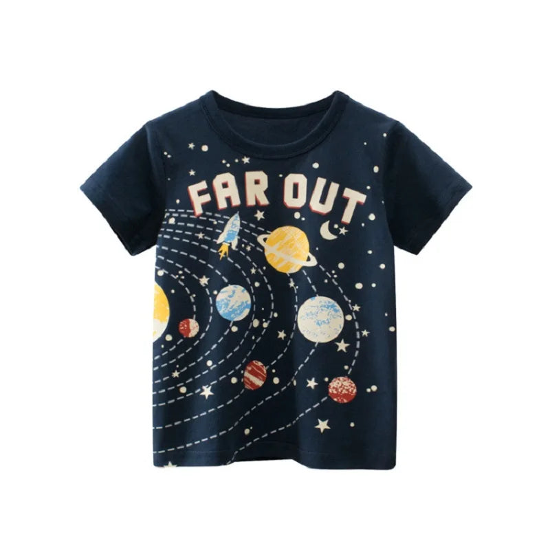 Camiseta infantil de manga corta de algodón