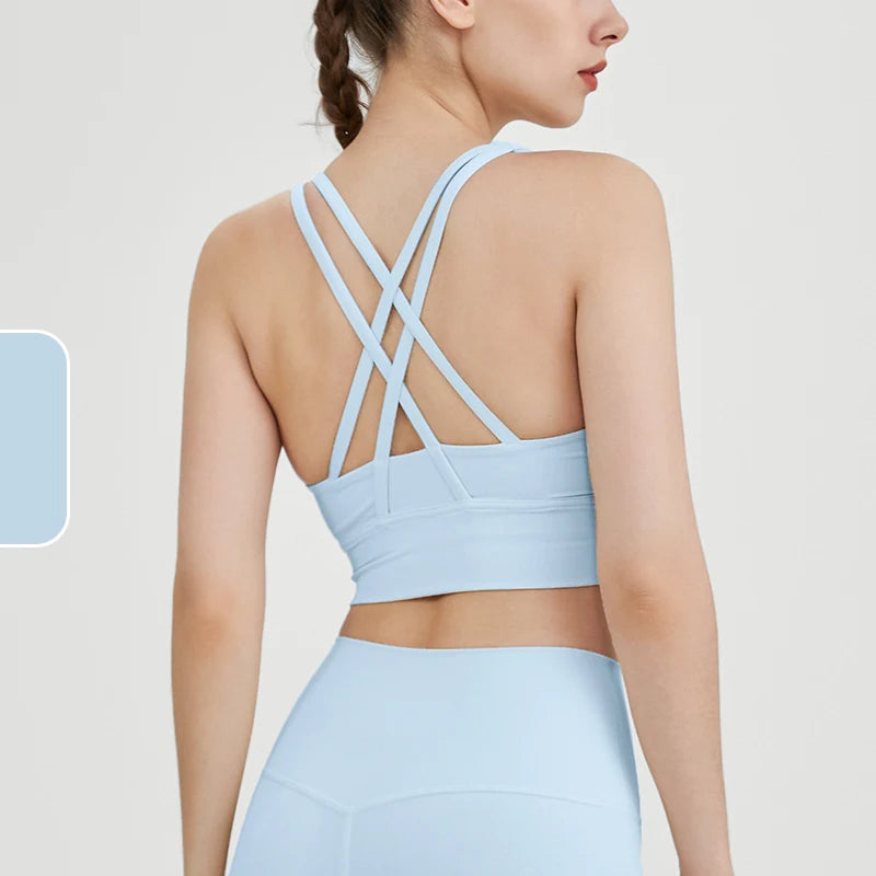 Top deportivo de espalda cruzada para mujer