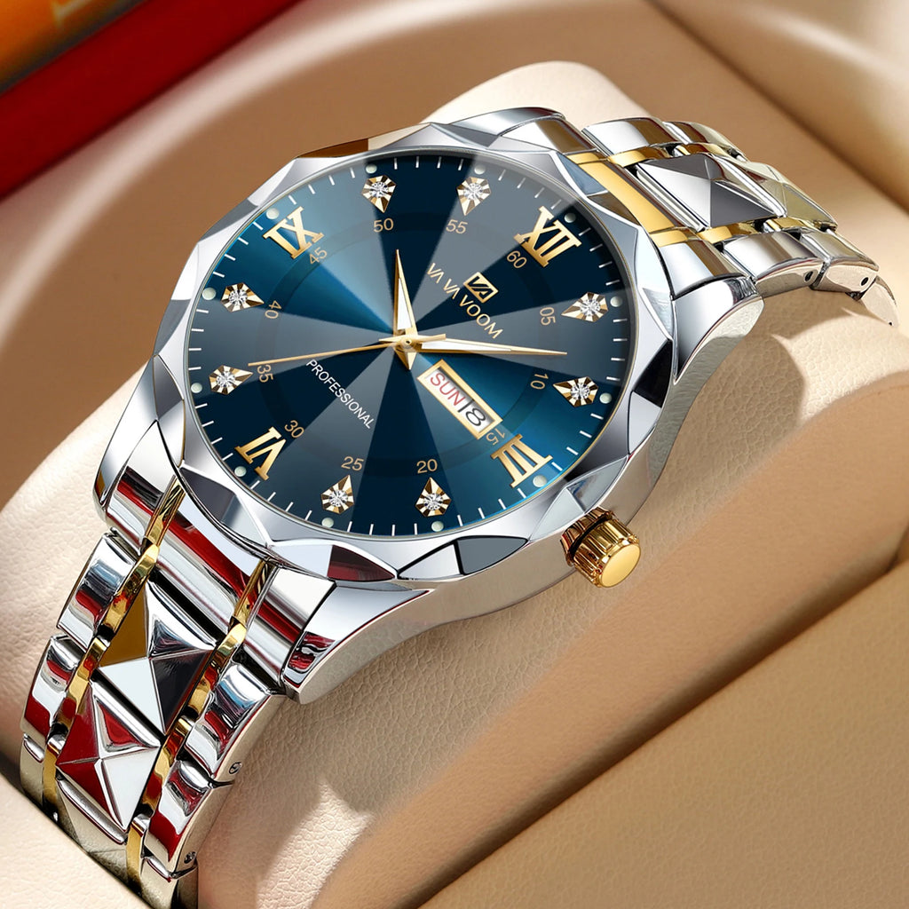 Reloj luminoso con doble calendario para hombre