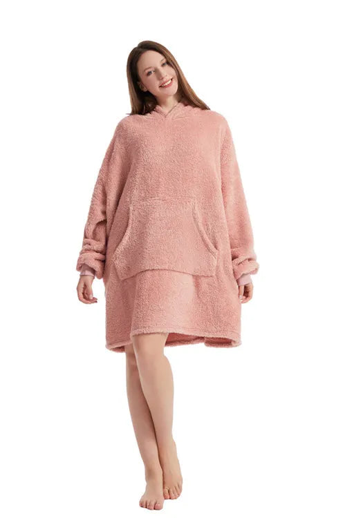Sudadera manta con capucha oversize