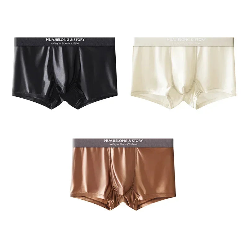 Calzoncillos bóxer de seda fría para hombre (1 o 3 uds)