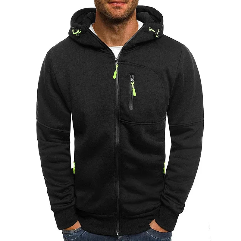 Sudadera con capucha y detalle de cremallera para hombre