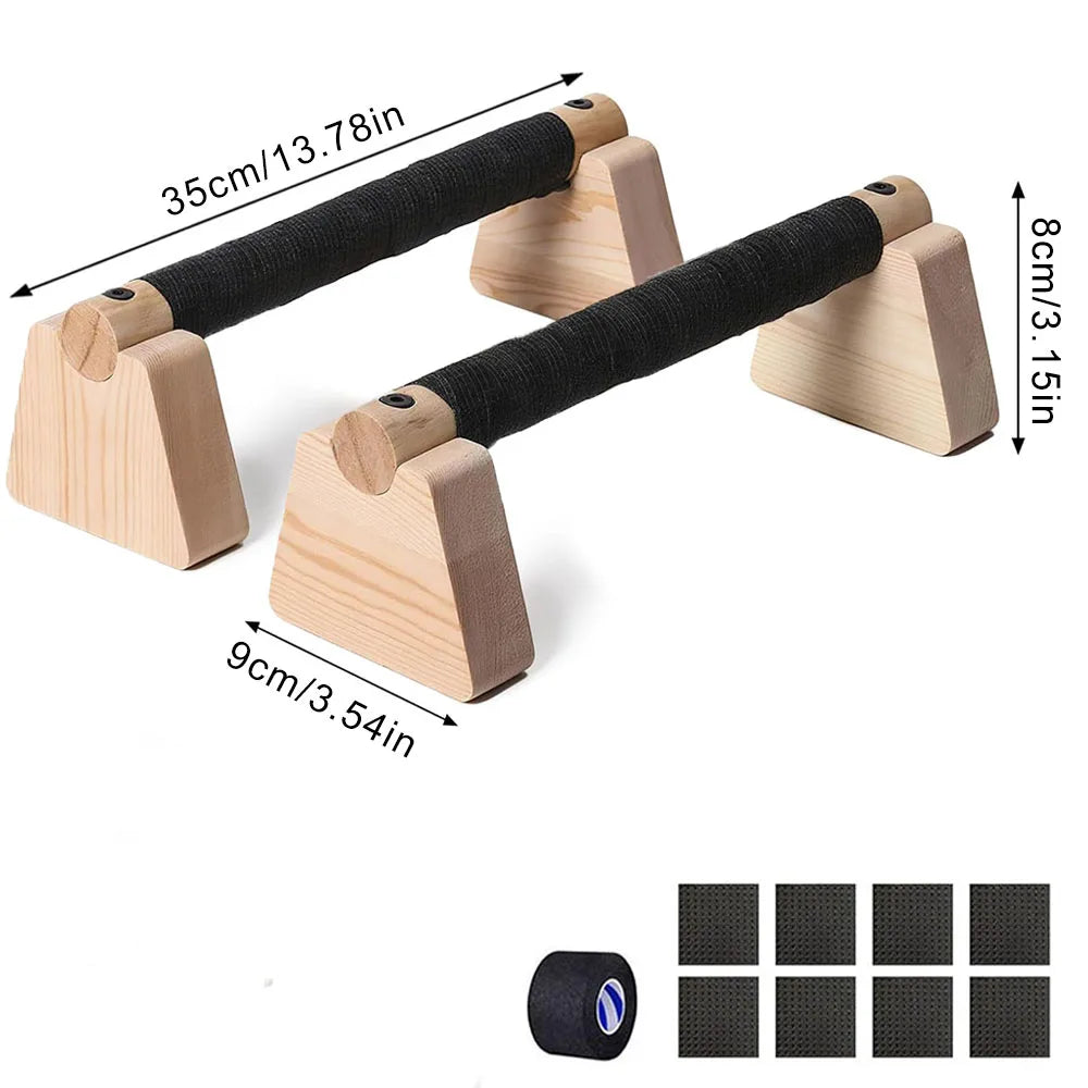Barras de flexiones de madera (par)