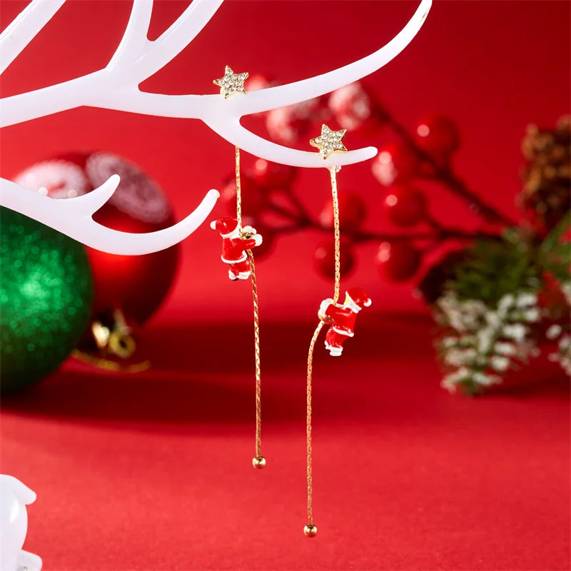 Pendientes navideños de Papá Noel