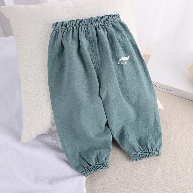 Pantalón infantil de algodón y lino