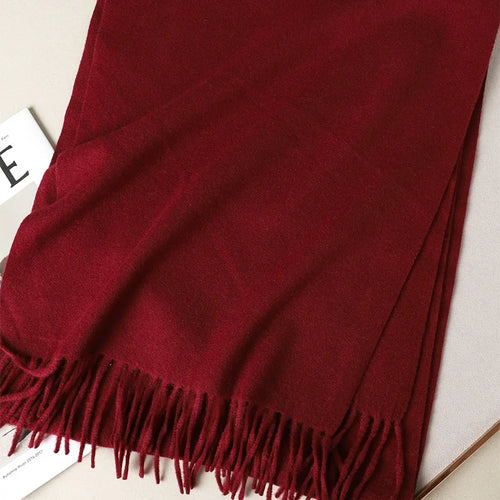 Bufanda de invierno lisa tacto cachemira