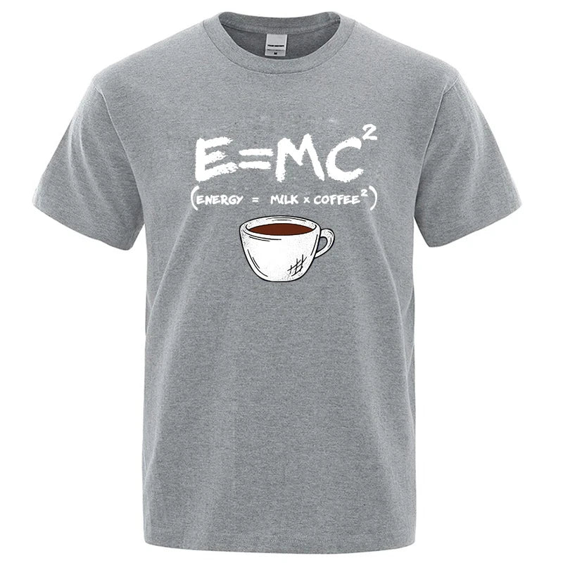 Camiseta divertida "Energy = Milk + Coffee" para hombre