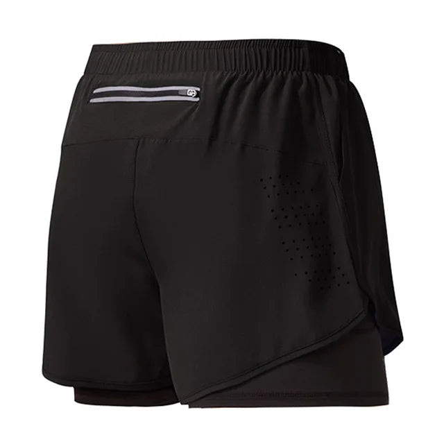 Pantalón corto de running doble capa para hombre