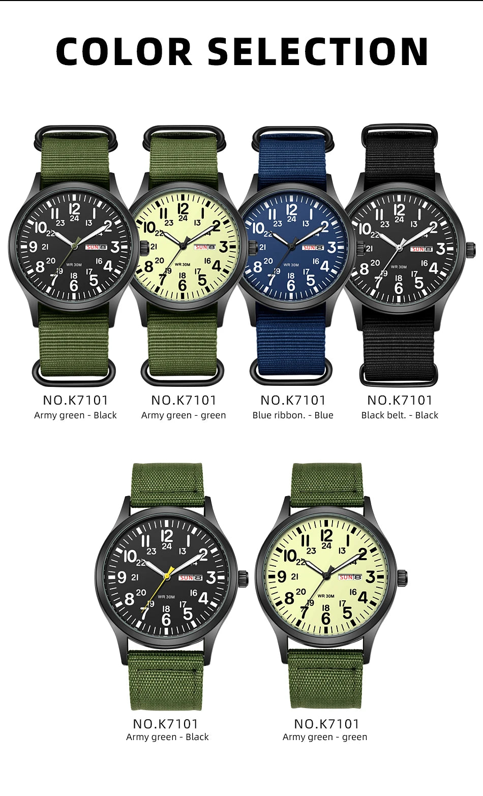 Reloj de campo TPW con correa de tela