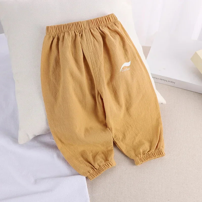 Pantalón infantil de algodón y lino
